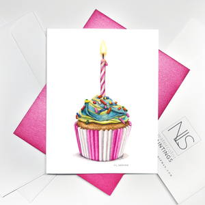 Pink/Green Cupcake