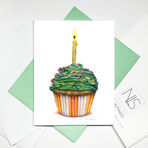 Green/Orange Cupcake