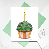 Green/Orange Cupcake
