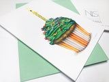 Green/Orange Cupcake