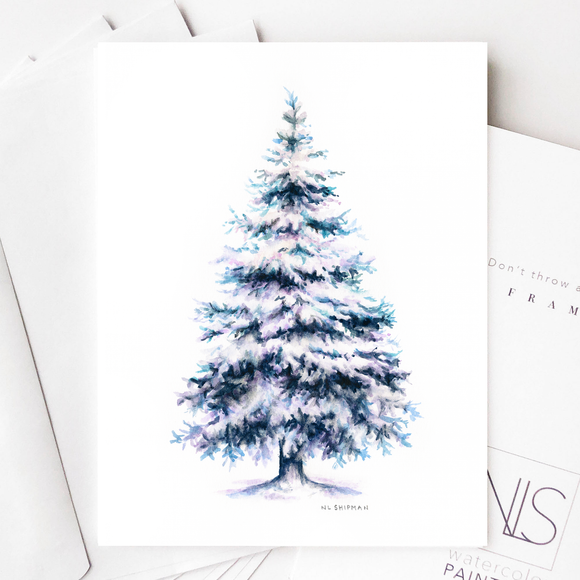 Blue Spruce Tree Card